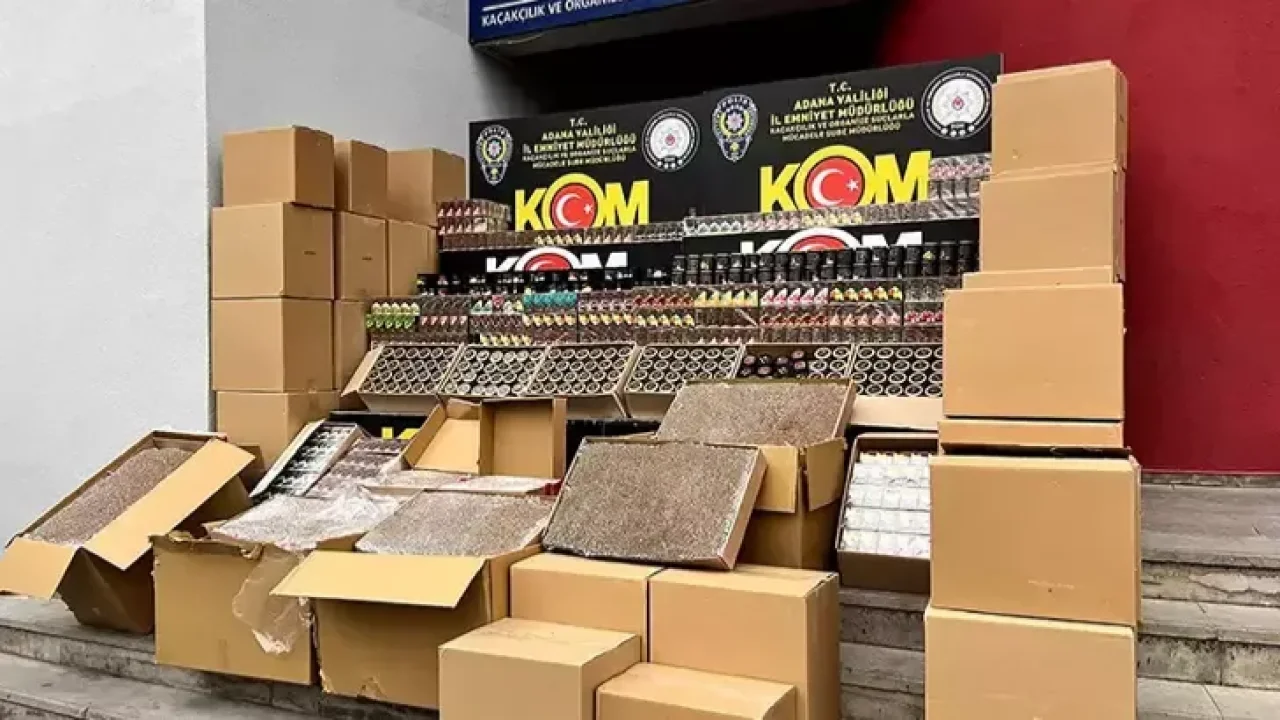 Adana'da kaçak makaron ve tütün operasyonu
