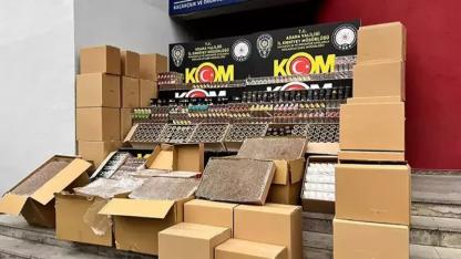 Adana'da kaçak makaron ve tütün operasyonu