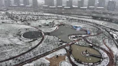 Başakşehir’de kar yağışı dronla görüntülendi