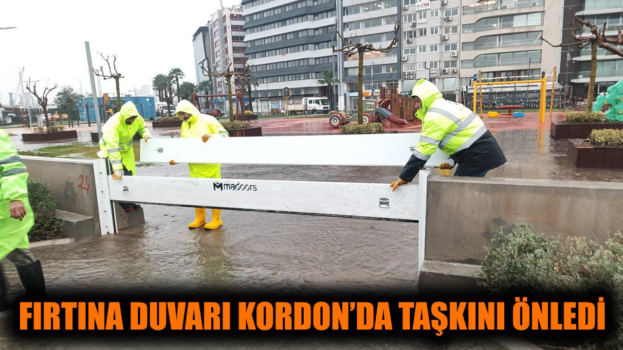 Fırtına duvarı Kordon’da taşkını önledi