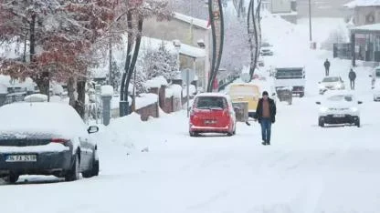 Karlıova'da yoğun kar yağışı