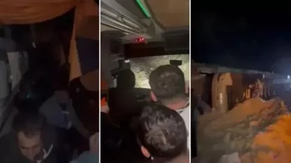 Yolcu otobüsünün şarampole devrildiği kaza