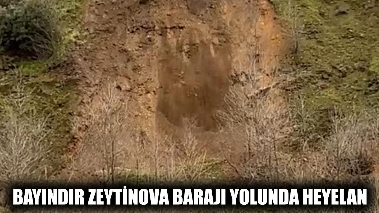 Bayındır Zeytinova Barajı yolunda heyelan