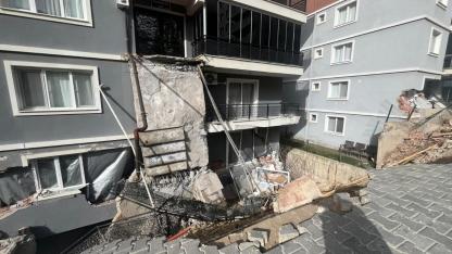 İstinat duvarı çöken bölgede çalışmalar ikinci gününde