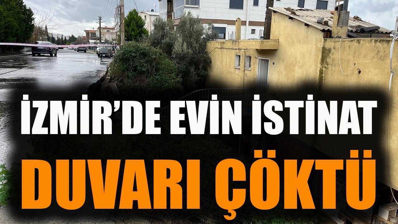 İzmir’de evin istinat duvarı çöktü