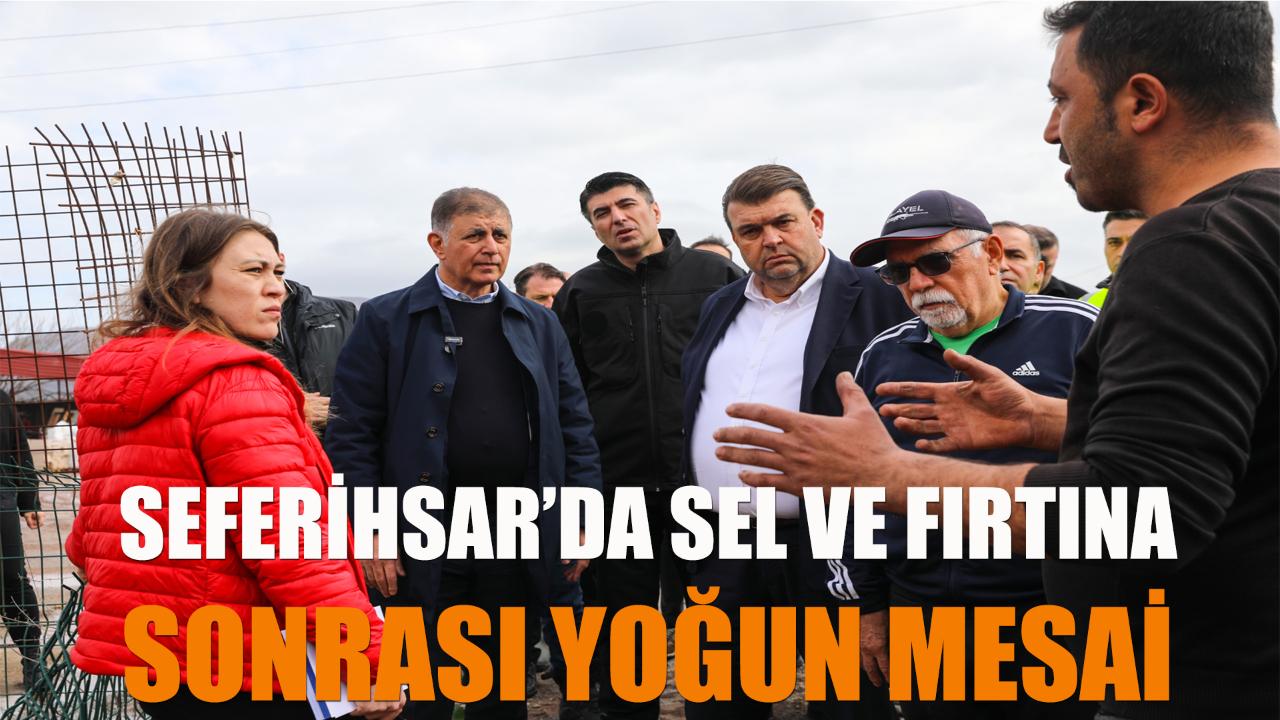 Seferihisar'da sel ve fırtına sonrası yoğun mesai