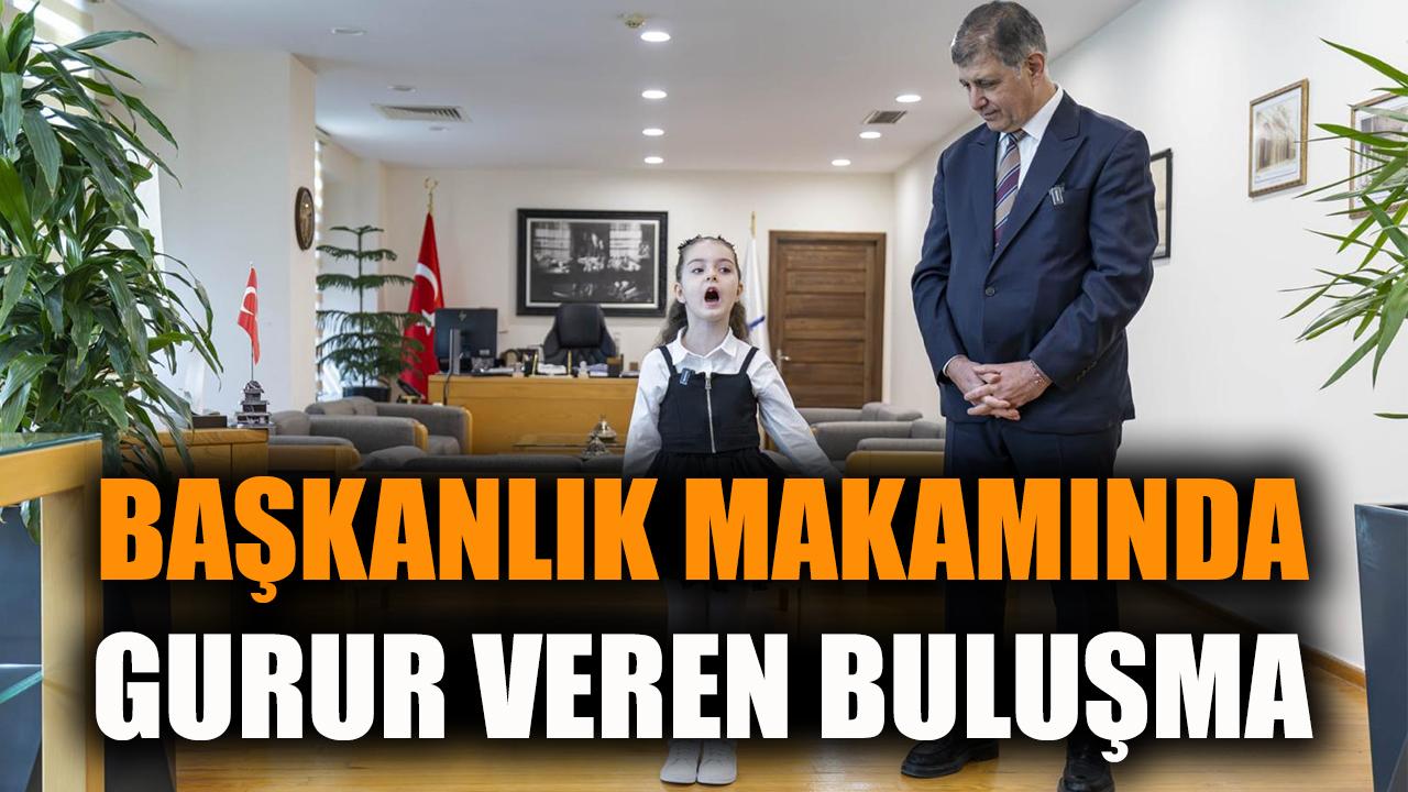 Başkanlık makamında gurur veren buluşma