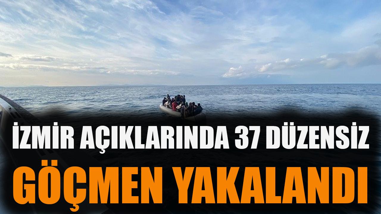 İzmir açıklarında 37 düzensiz göçmen yakalandı