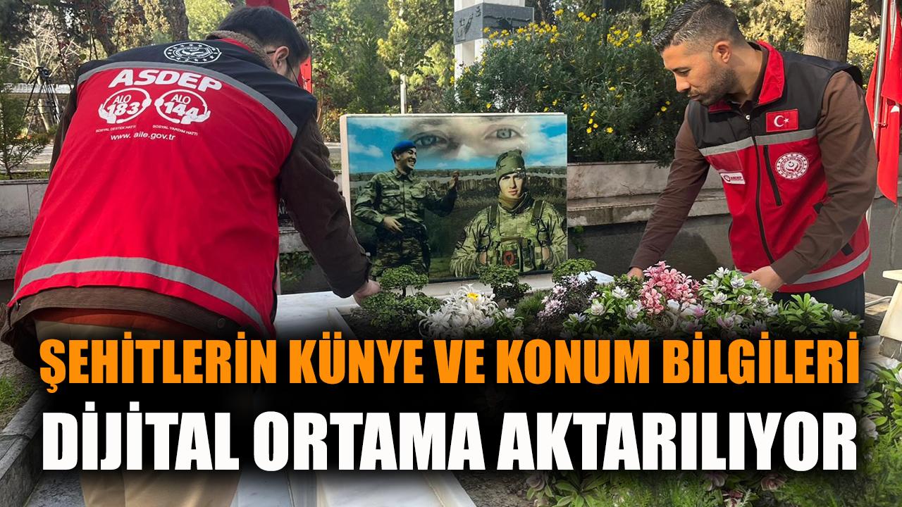 Şehitlerin künye ve konum bilgileri dijital ortamda