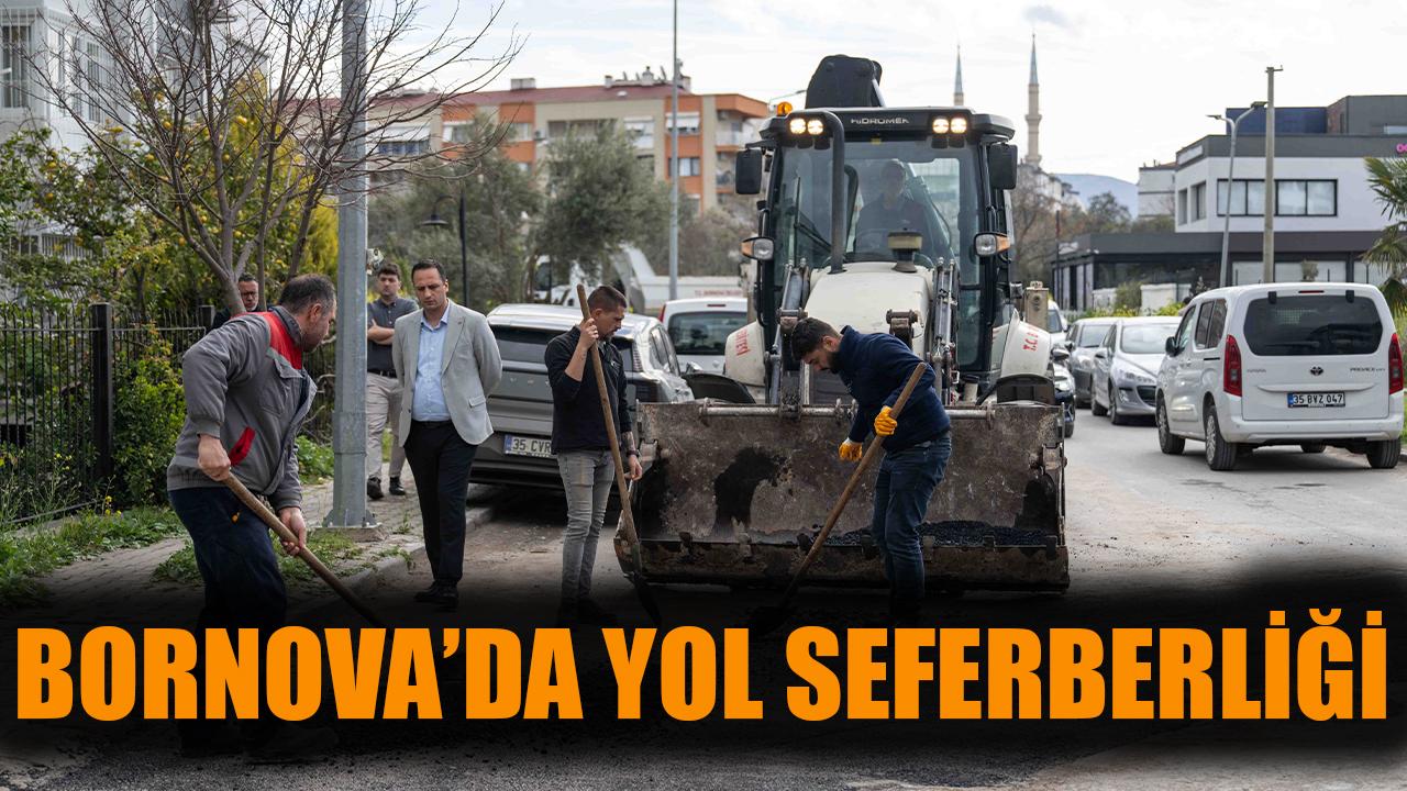 Bornova’da yol seferberliği