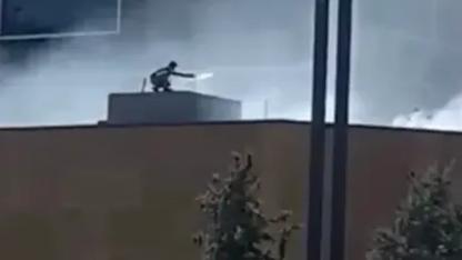 Küçükçekmece'de okul inşaatında yangın paniği