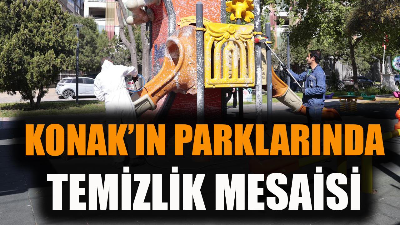 Konak’ın parklarında temizlik mesaisi