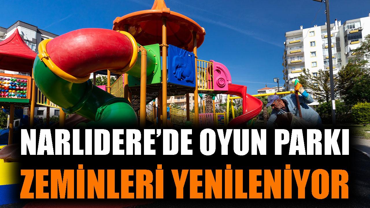 Narlıdere'de oyun parkı zeminleri yenileniyor
