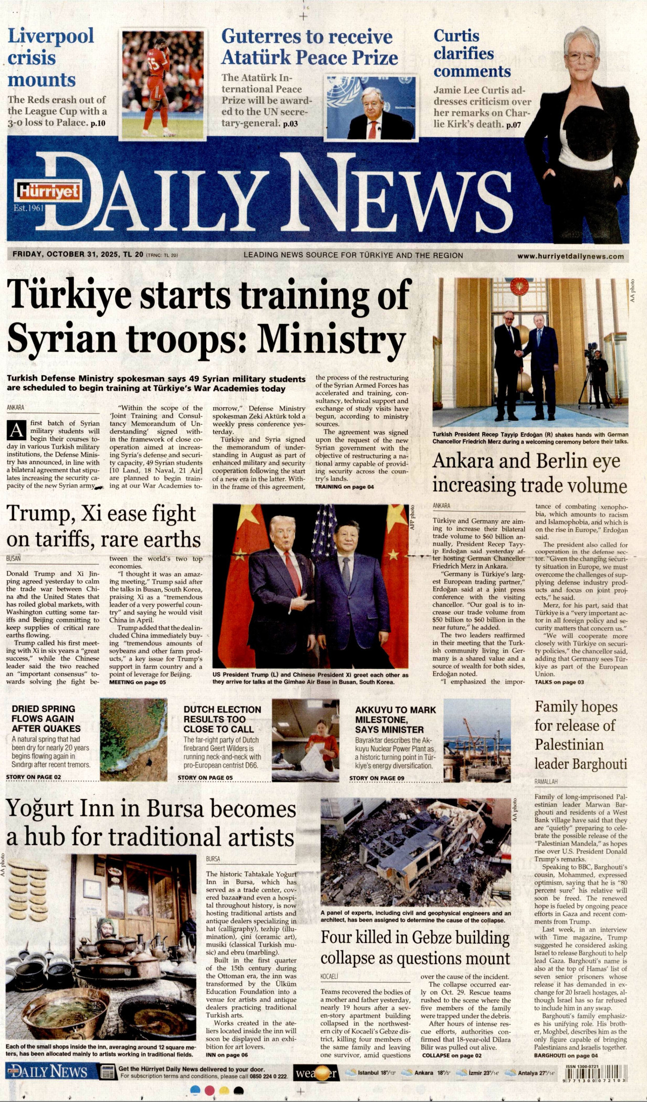 HÜRRİYET DAİLY NEWS Gazete Manşeti