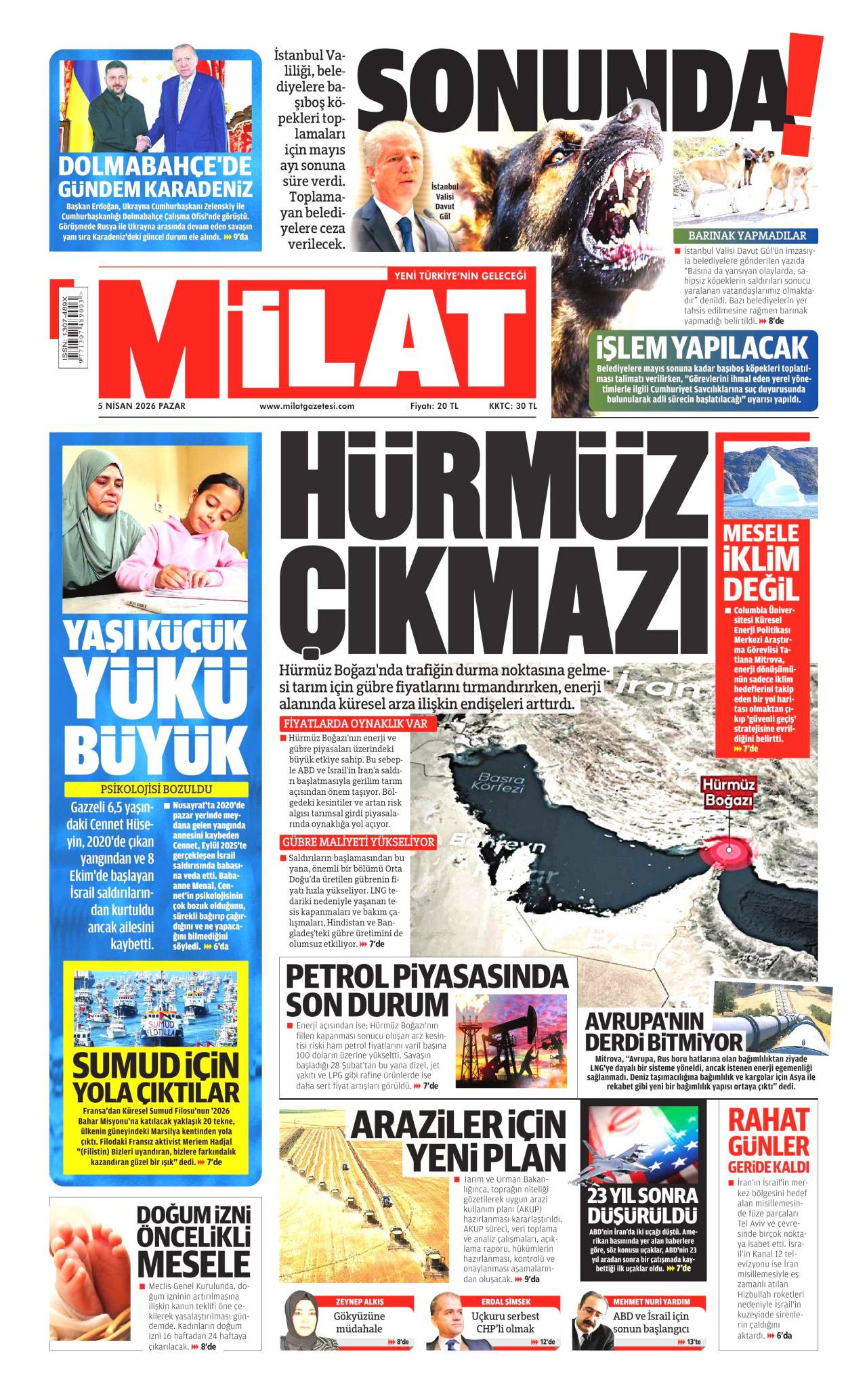 Milat Gazetesi Gazete Manşeti