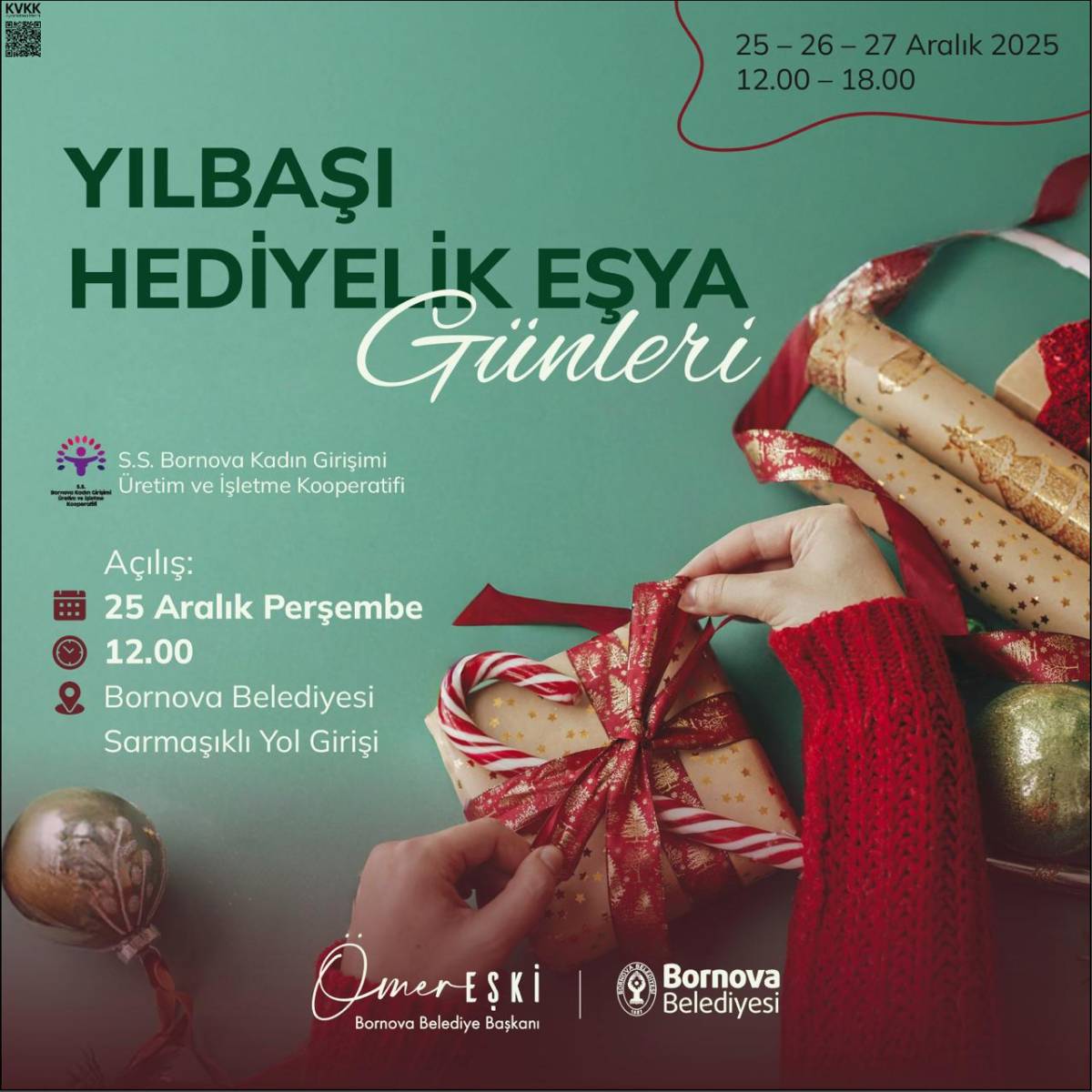 Bornova’da ‘Yılbaşı Hediyelik Eşya Günleri’ başlıyor