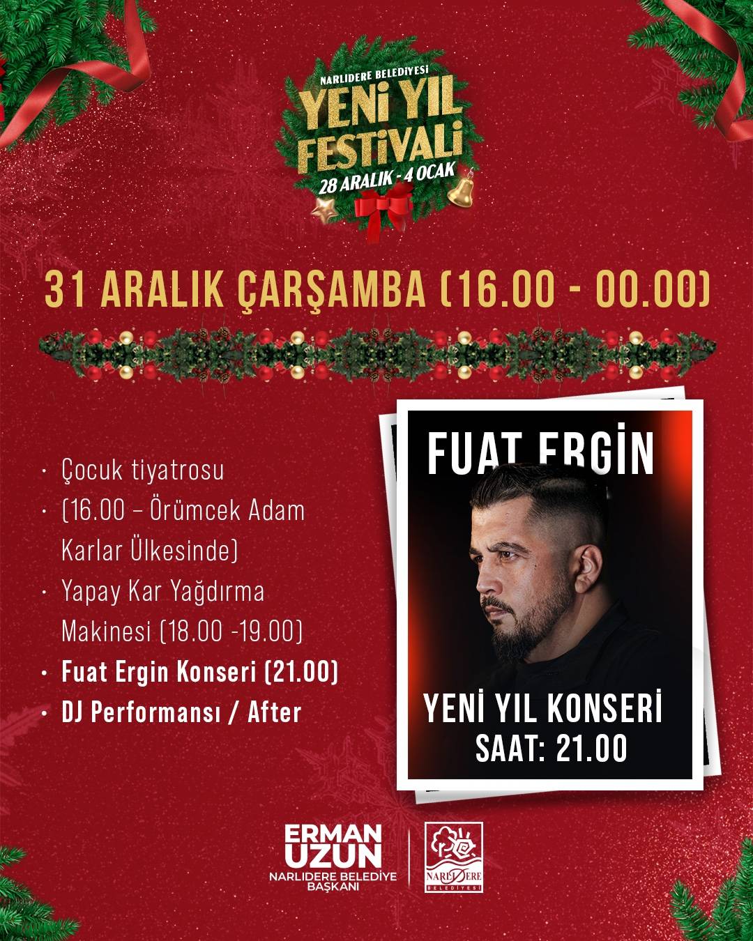 Narlıdere Belediyesi yeni yıl festivali başlıyor