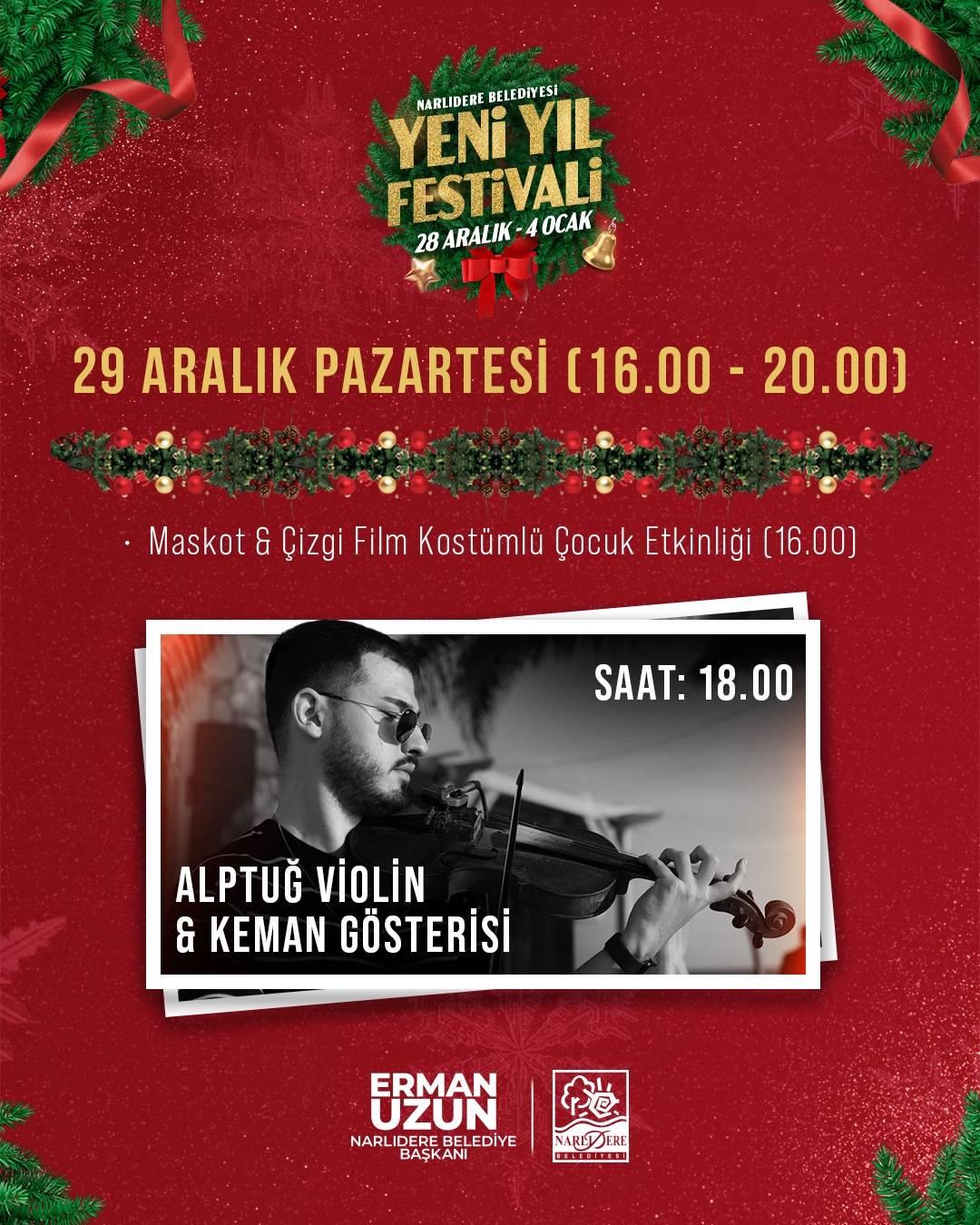 Narlıdere Belediyesi yeni yıl festivali başlıyor