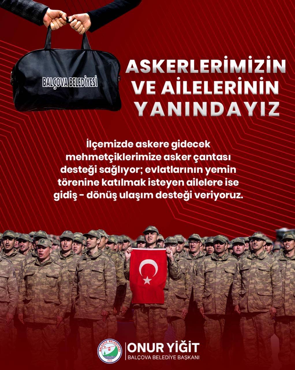 Balçova Belediyesinden askere gidecek gençlere destek