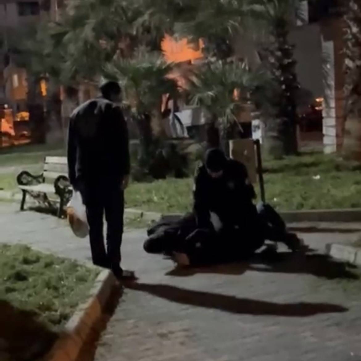 Parkta taşkınlık çıkardılar, görevli bekçilere direndiler