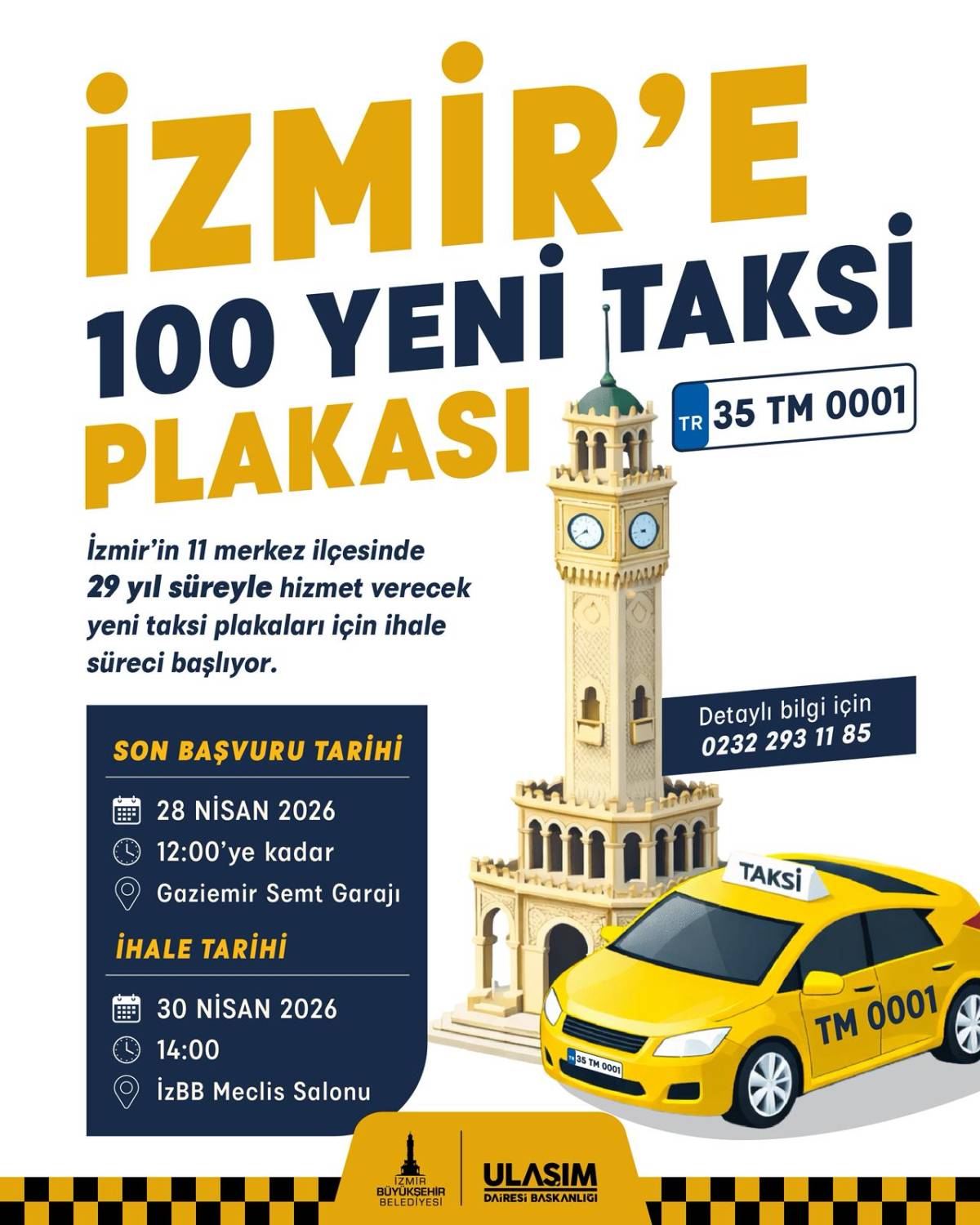 İzmir’in kent merkezine 100 yeni taksi